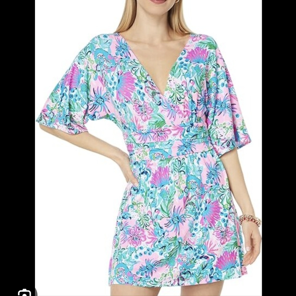 Lilly Pulitzer Mandevilla Baby Paradise Petals Parigi Romper sz M EUC
